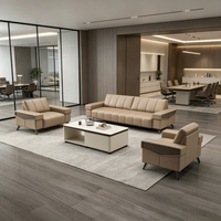 Conjunto de Sofá Seccional Moderno y Mesa de Centro para Oficina, Recepción de Negocios, Reuniones, Oficina en Casa y Uso en Hoteles - Sofá para Tres Personas