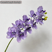 HGA Vente en gros de fleurs artificielles en vrac, orchidées à longue tige en latex, orchidées Phalaenopsis au toucher réel pour la décoration de table de mariage