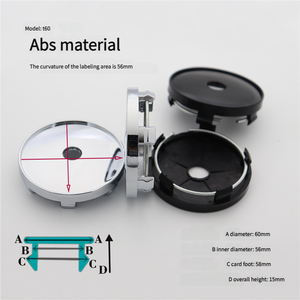 60mm Venta al por mayor Tuning Wheel Hubcap Cubierta <span class=keywords><strong>de</strong></span> rueda Galvanoplastia negra Tapas <span class=keywords><strong>de</strong></span> centro <span class=keywords><strong>de</strong></span> rueda Cubierta pequeña OD 60MM Sin logotipo - Product Image 2