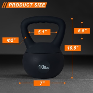 Kettlebell in PVC da 10 a 30 libbre con impugnatura larga <span class=keywords><strong>e</strong></span> riempimento in sabbia di ferro per allenamento della forza <span class=keywords><strong>e</strong></span> fitness domestico - Product Image 2