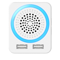 Kit de sonnette de porte sans fil Sonnette de porte sans fil cinétique pour malentendants avec 2 ports USB Sonnette de porte sans fil intelligente