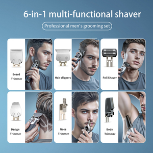 Tondeuse à <span class=keywords><strong>barbe</strong></span> sans fil FK-9010 6-en-1 tout-en-un pour hommes, lame en acier inoxydable à écartement zéro, rechargeable par USB, utilisation hôtelière, IPX6 - Product Image 5