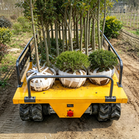Dumper électrique à faibles émissions de 1 tonne, chenillé, à plateau plat, pour travaux de jardinage et de construction