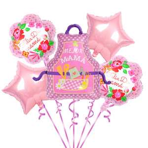 Set de 5 Globos de Aluminio para el Día de la Madre, Corona de Flores, <span class=keywords><strong>Delantal</strong></span>, Globos para Decoración de Fiesta de Cumpleaños de Mamá - Product Image 3
