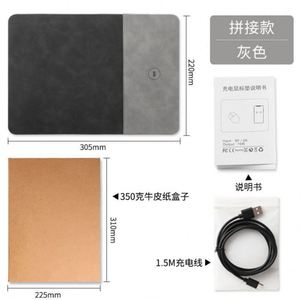 Tapis de souris multifonctionnel en cuir PU avec chargeur sans fil 15W, charge rapide, étanche, portable, personnalisable, cadeau promotionnel pour - Product Image 4