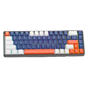 Wired/wireless 5.0 Mechanical Keyboard 65% Compact 68 Keys Rgb Backlit Type-c Gaming/office Keyboard For Pc/phone