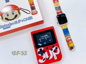 <strong>Mario</strong> GT - 65 4 - in - 1 Gaming &amp; Audio Set: Wireless Earbuds, Retro Game Console, and <strong>Mario</strong> - Themed <strong>Watch</strong> - Product Image 4