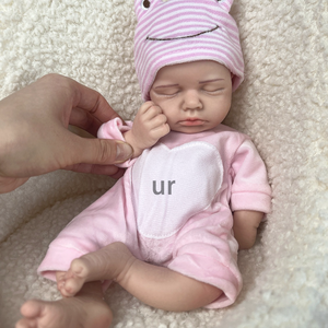 Muñeca Bebé Prematura <span class=keywords><strong>de</strong></span> <span class=keywords><strong>Silicona</strong></span> Suave <span class=keywords><strong>de</strong></span> Platino Completo <span class=keywords><strong>de</strong></span> 31 cm y 12 Pulgadas, Hecha a Mano, con Boca Abierta y Aspecto Realista - Product Image 2