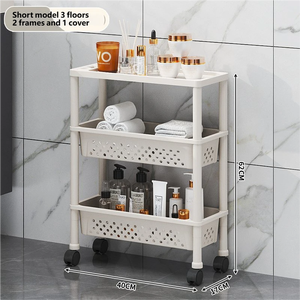 Meuble <span class=keywords><strong>de</strong></span> <span class=keywords><strong>rangement</strong></span> multifonctionnel mince et étroit sur <span class=keywords><strong>roulettes</strong></span>, non pliable, en <span class=keywords><strong>plastique</strong></span>, pour salle <span class=keywords><strong>de</strong></span> bain et buanderie - Product Image 6