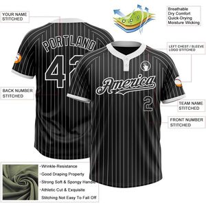 Maillot de baseball personnalisé à rayures unisexe pour adulte – Nom et numéro d'équipe personnalisables, évacuation de l'humidité, vêtements de softball sublimés - Product Image 4