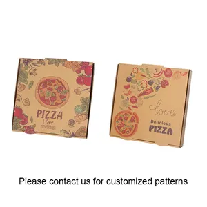 Boîte à pizza personnalisée ondulée en gros, boîte à pizza en carton blanc logo personnalisé, boîtes à pizza personnalisées à emporter