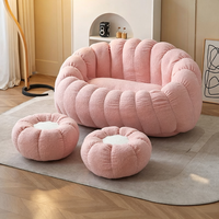 Fauteuil de sol Tenghang en forme de fleur, en tissu Teddy, pouf moelleux pour salon, chambre, balcon, tatami