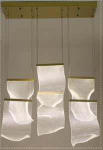 Скандинавская атмосфера, художественная вращающаяся Люстра для торговых центров, лестницы, бумажная креативная дизайнерская квартирная длинная люстра из оптоволокна - Product Image 6