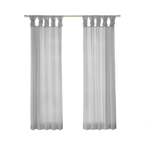 Cortinas de Voile con Lazo Giratorio, Color Sólido, Estilo Moderno, Instalación con Barra, para Sala de Estar, Uso en Todas las Estaciones - Product Image 1
