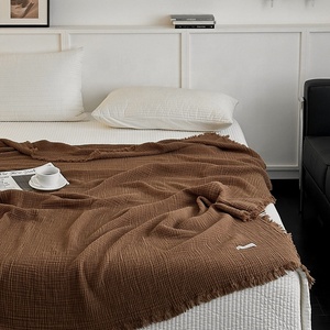 Mantas de Gasa para Adultos de Alta Calidad, <span class=keywords><strong>4</strong></span> Capas, Ligeras, Tamaño King, Color Liso Personalizado, Mantas Grandes de Muselina de Algodón - Product Image 3