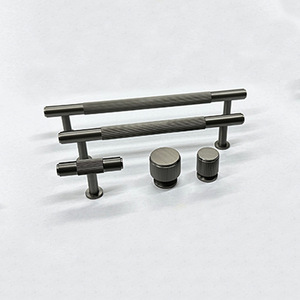 Furniture Handle And <b>Knob</b> <b>Brass</b> Gun Grey Bar Shape Drawer Cabinet Door European Style Durable - Product Image 1