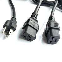 Cable de extensión de alimentación de computadora resistente de 3 pies 14AWG 20A C19 a C20 para servidores y computadoras