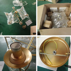 Zeal Lighting, superventas, pantalla de cristal E14, lámpara de araña nórdica moderna para sala de estar dorada - Product Image 5