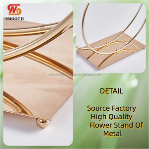 Suave venta Popular accesorios de boda anillo doble estante de oro círculo redondo centros de mesa - Product Image 2