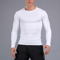 Personnalisé Hommes Gym T-shirt Compression Couche De Base Tops À Manches Longues À Séchage Rapide Sport À Manches Longues Chemises De Compression vierges