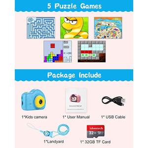 Cámara Infantil con Tarjeta <span class=keywords><strong>de</strong></span> 32 GB, Digital, con Diseño <span class=keywords><strong>de</strong></span> Dibujos Animados, Capaz <span class=keywords><strong>de</strong></span> Tomar <span class=keywords><strong>Fotos</strong></span> y Videos, Cámara <span class=keywords><strong>de</strong></span> <span class=keywords><strong>Fotos</strong></span> Réflex <span class=keywords><strong>de</strong></span> un Solo Lente, Divertida, Juguete, Regalo - Product Image 3
