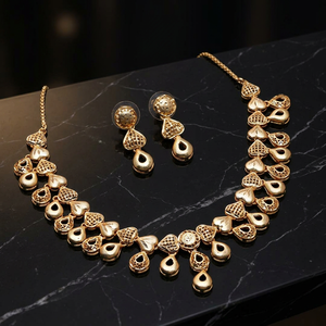 เครื่องประดับแฟชั่นขายส่ง ชุดสร้อยคอทองคำชุบ 14K 18K 24K สไตล์ตุรกี เครื่องประดับแบบดั้งเดิม เครื่องประดับทองเหลืองชุบทอง - Product Image 3