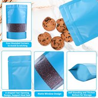 Sachets Doypack Refermables avec Fenêtre Mate, Anti-Odeur, en Feuille (PA/AL/CPP), Emballage Alimentaire pour Chewing-gum et Gelée - Scellables Ziplock