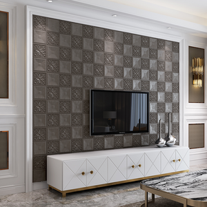Panneau mural moderne en mousse <span class=keywords><strong>Papier</strong></span> <span class=keywords><strong>peint</strong></span> 3D anti-collision et insonorisant pour le salon Carreaux muraux souples Auto-adhésif Imperméable - Product Image 2