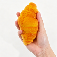 Jouet Squishy Croissant Réaliste OEM en PU à Remontée Lente, Jouets Anti-Stress en Forme de Pain à Presser, Fournisseur en Gros
