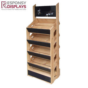 Présentoir de miel d'armoire de rangement de plancher en bois de magasin de détail de tubes carrés - Product Image 3