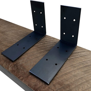 <strong>Black</strong> Powder Coated Carbon Steel Granite Quartz Stone Hidden Single-Side 4-6mm Thick ISO9001 Certified OEM/ODM Service <strong>Bracket</strong> - Product Image 3