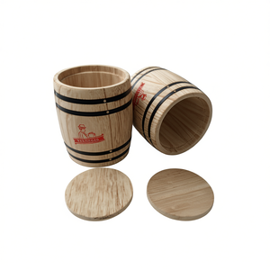 Recipientes de Madera Nakimoto, Juego de 2 Frascos Herméticos para Almacenamiento, Organización Rústica para Encimeras de Cocina con Tapas - Product Image 1