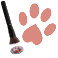 DailyQueen Marque Renommée Pinceau à Fond de Teint, Correcteur et Fard à Joues à Manche en Bois et Poils Synthétiques, Design Patte de Chat, 1 Pièce