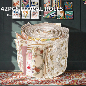 Fanni 42 pièces de bandes pré-coupées en coton tissé imprimé motifs floraux vintage lavables <span class=keywords><strong>Jelly</strong></span> <span class=keywords><strong>Roll</strong></span> 2.5\" X 19.7\" pour <span class=keywords><strong>patchwork</strong></span> et artisanat - Product Image 4