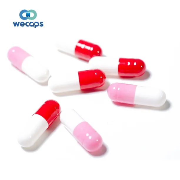 Wecapsサイズ0医薬品粉末充填ハラールゼラチンカプセル用の透明な分離された医薬品の空のカプセルシェル