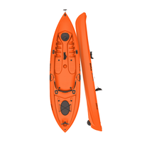 Kayak de pêche de 120 pouces pour 1 ou 2 personnes, bateau de tourisme en HDPE non gonflable