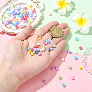 Perline Acriliche Rotonde Sfaccettate da 6mm con Foro Grande, Colori Macaron, Placcate UV, per Creazione Fai-da-te di Penne <span class=keywords><strong>e</strong></span> Braccialetti - Vendita all'Ingrosso - Product Image 3