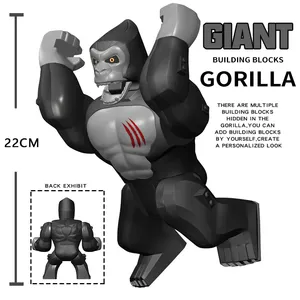 Blocos de construção gigante mg1133, kingkong dos monstros, enorme gorila dourado, filme de ação, brinquedos para crianças mg1134