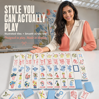Jeu de Mahjong américain personnalisé avec ruban floral, ensemble de voyage, en stock, pour soirées entre femmes, clubs sociaux, soirées jeux, cadeau, fournisseur
