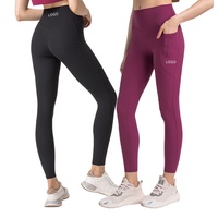 Pantalon de yoga taille haute pour femmes, sans bout de chameau, legging de sport avec poches
