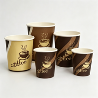 Gobelets en papier jetables à paroi simple, revêtement PE, plusieurs couleurs, prix de gros, avec logo personnalisé imprimé pour le café