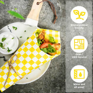 Emballage en papier personnalisé de haute qualité, imprimé avec un logo personnalisable, imperméable, résistant à l'huile, pour la restauration rapide, les hamburgers, les sandwichs - Product Image 3