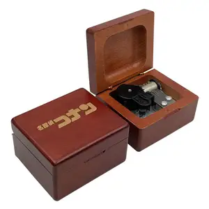 动漫侦探柯南复古珠宝音乐盒古典红色木制音乐盒创意情人节礼物批发