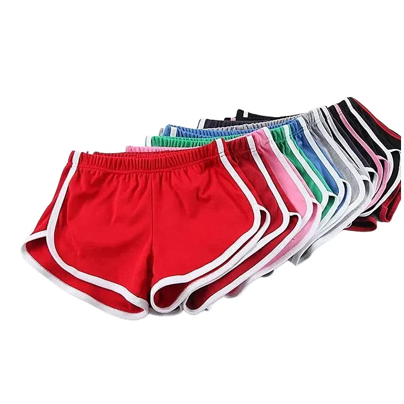 Großhandel High Waist Womens Cotton Sports Shorts Elastische Taille Yoga Tanz Kurze Hosen Sommer Workout Athletic Shorts