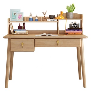 <span class=keywords><strong>Scrivania</strong></span> ad Angolo in Legno Massello Stile Nordico per Studio e Lettura con Spazio di Archiviazione per Camera da Letto - Product Image 6