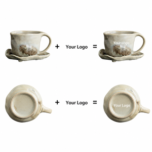 Taza de <span class=keywords><strong>café</strong></span> de cerámica con logotipo personalizado y platillo, al por mayor, marca blanca, jarra artesanal, artículos para cafetería, <span class=keywords><strong>Cyber</strong></span> Monday - Product Image 2