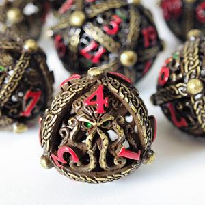Juego de dados DND de Metal personalizado al por mayor de MINI PLANET, juego de dados de Metal poliédrico de pulpo hueco, juego de escritorio RPG, juego de dados de mazmorras y dragones - Product Image 1