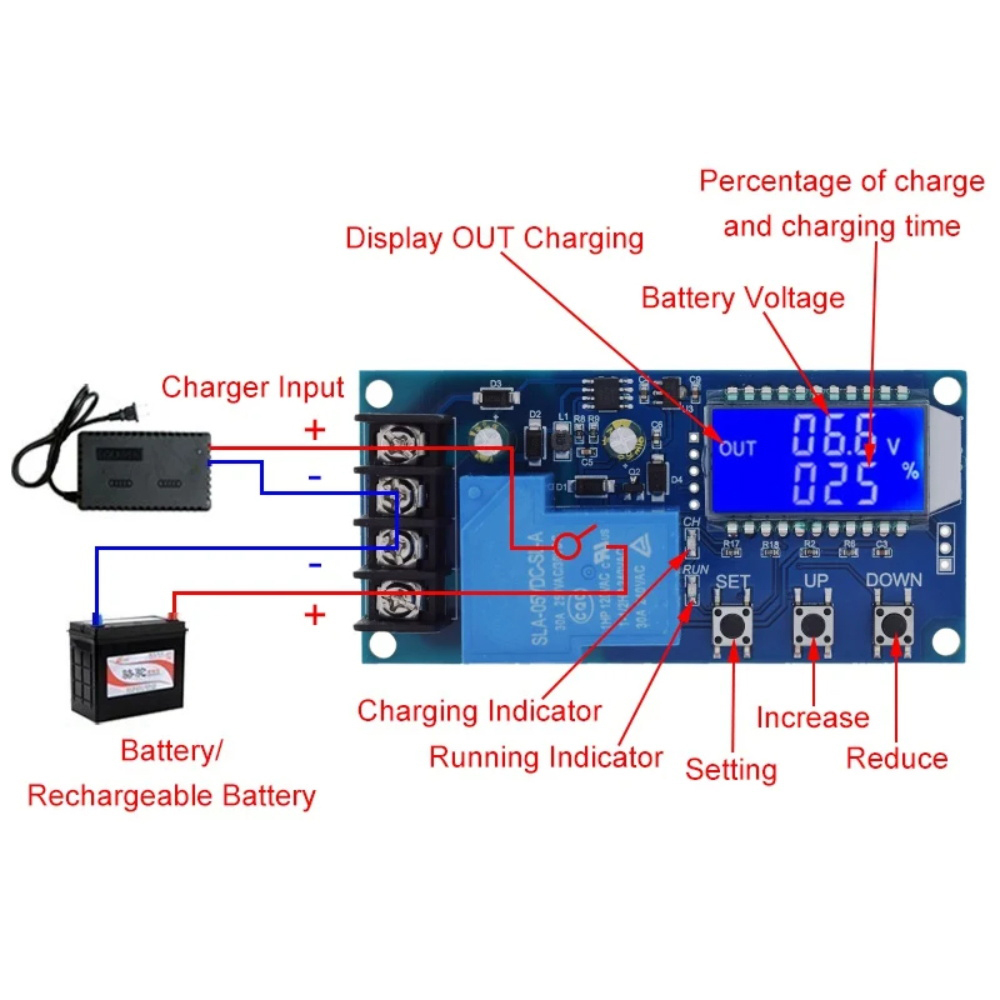 6-60V 30A Lead-acid <strong>Solar</strong> <strong>Battery</strong> Charge Controller Protection Board Charger Time Switch <strong>12V</strong> 24V 36V 48V <strong>Battery</strong> Bapacity