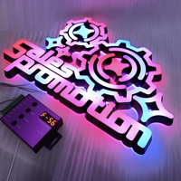 Lettres en acrylique à LED avec dégradé RGB personnalisé, imprimées en 3D, enseigne lumineuse pour devanture de magasin, publicité commerciale intérieure et extérieure