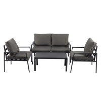 Ensemble de table et de chaises de jardin Uplion 4PCS KD en aluminium, résistant à l'eau, durable, avec coussins, meubles de jardin